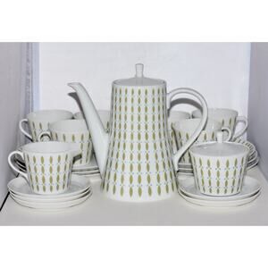 MCM Modernism Melitta Zurich Luncheon Plates Coffee Tea Pot, Cup & Saucer 22pc